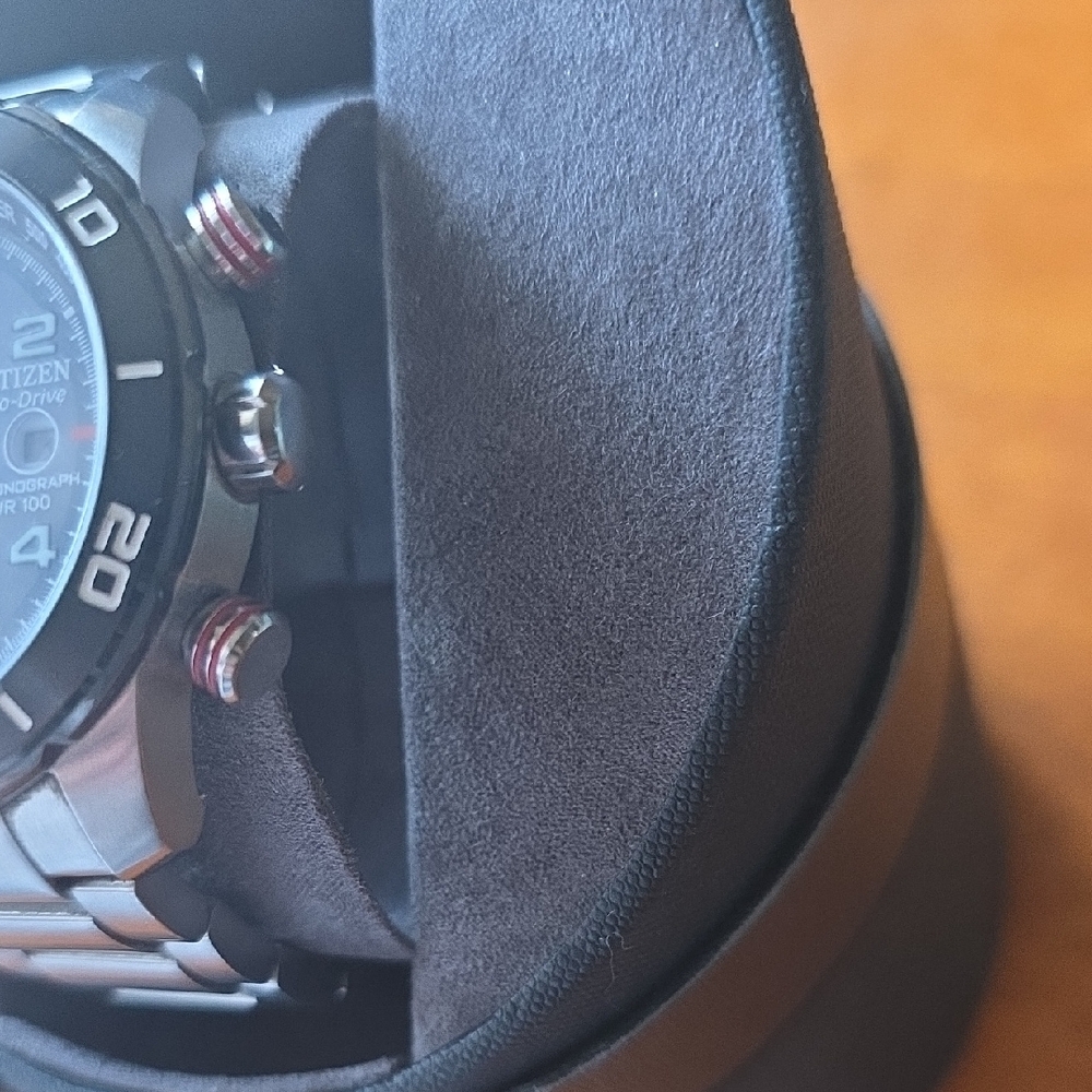 Citizen Eco-Drive Silver and Black Chronograph Watch - Picture 2 of 7